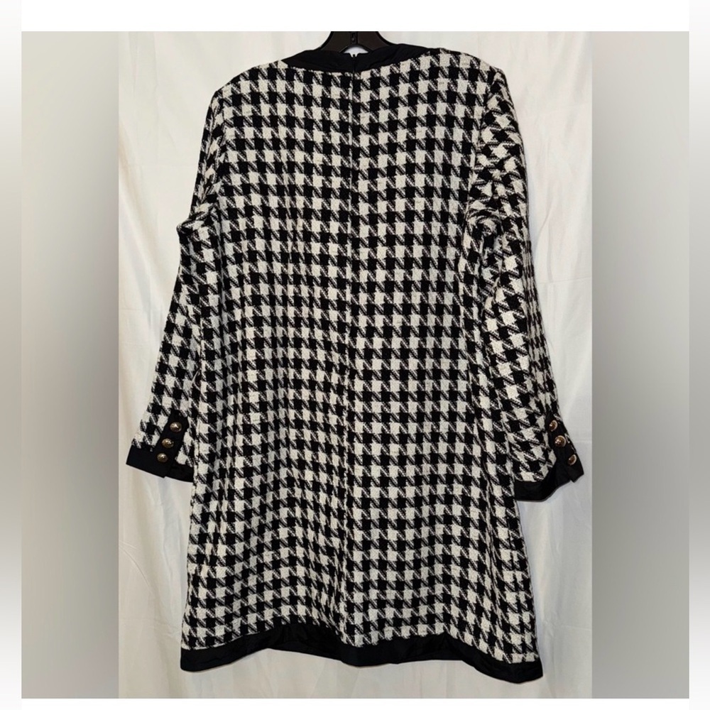 Pomander Place Black White Tweed Bow Mini Dress 2X | NWT Chic Classic - Picture 6 of 14